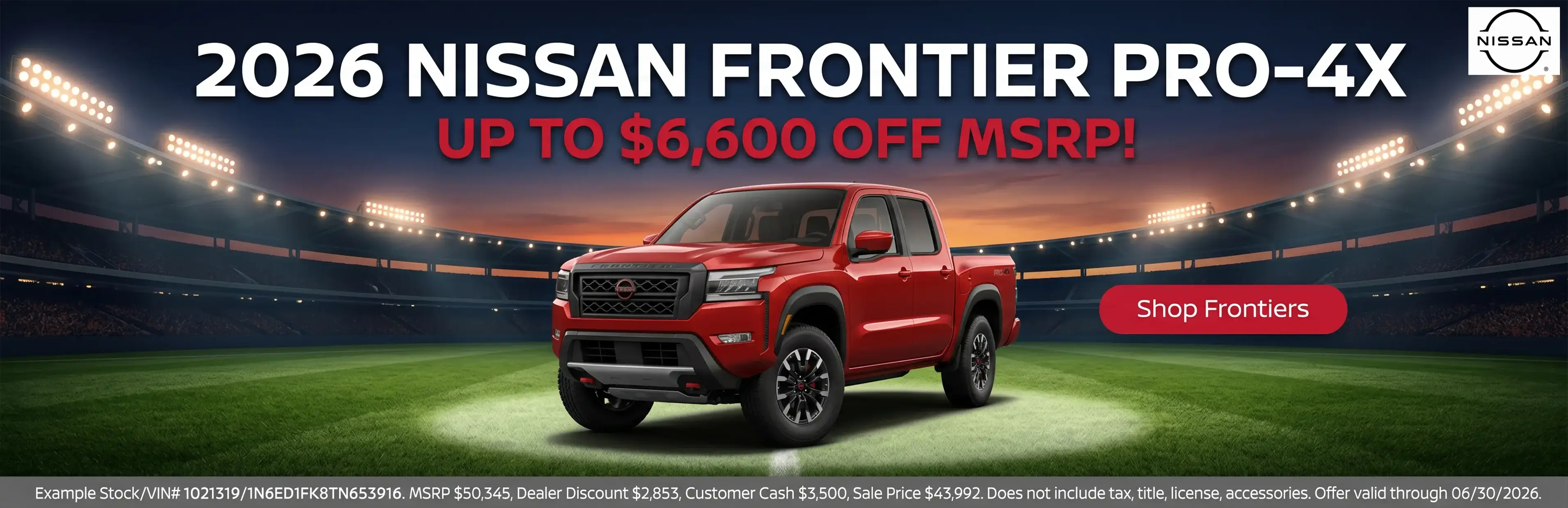 Special offer on    2026 Nissan Frontier Pro-4X